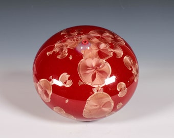 Caramel Red Crystalline Glazed Rotund Bottle