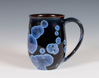 Mug: Midnight Blue Crystalline Glaze, 13oz