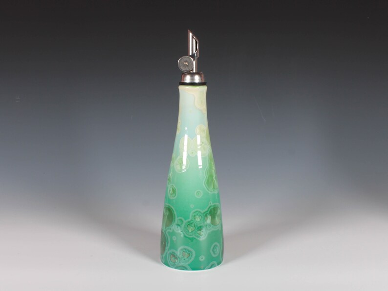 Emerald Green Crystalline Olive Oil Pourer image 1