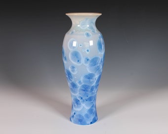 Bright Blue Crystalline Glazed Vase