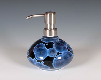 Midnight Blue Crystalline Glazed Lotion/Soap Pump