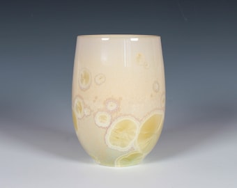 Wine Tumbler: Citrus Crystalline Glaze on Porcelain