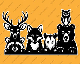 Wildlife Car Decal – Forest Animals Vinyl Sticker