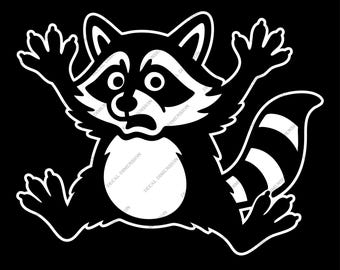 Silly Scared Raccoon Car Decal – Funny Vinyl Sticker for Cars, Trucks, Laptops & More