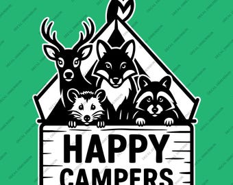 Happy Campers - Camping Adventures Wildlife Car Decal