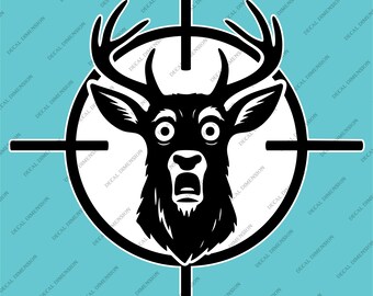 Surprised Deer Hunting Vinyl Decal – Funny Truck Car Sticker