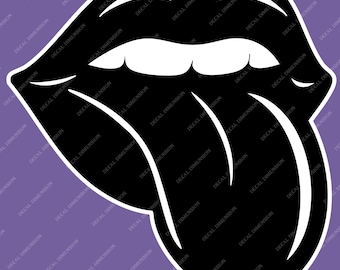 Lips Tongue Car Decal – Retro Rock Style Vinyl Sticker