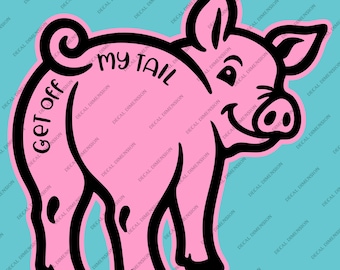 Funny Pig Butt Car Decal – Farm Animal Vinyl Sticker