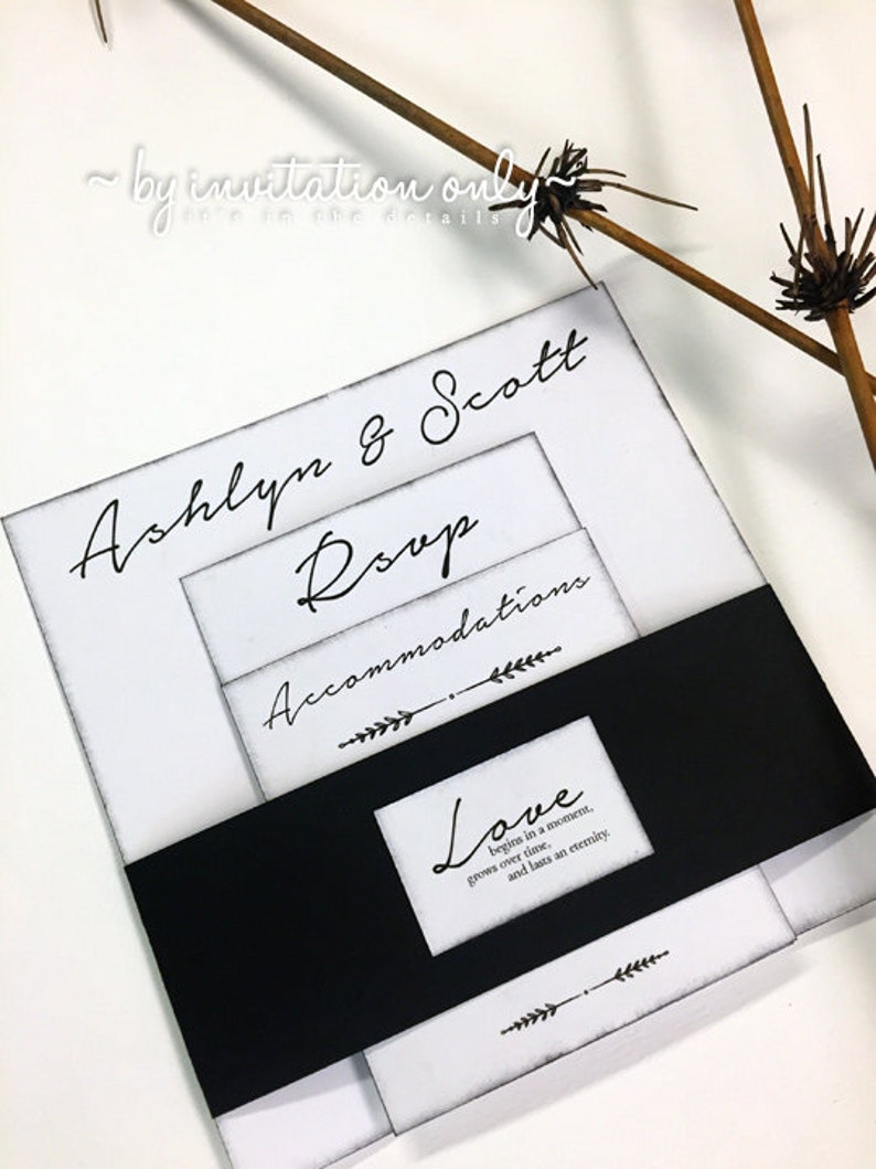 Romantic Rustic Wedding Invitation Script Letters Etsy