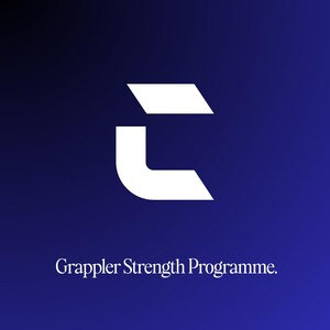 May include: A dark blue background with a white stylized letter "C" logo. The text "Grappler Strength Programme" is below the logo. The trademark "Compoundr" is at the bottom.