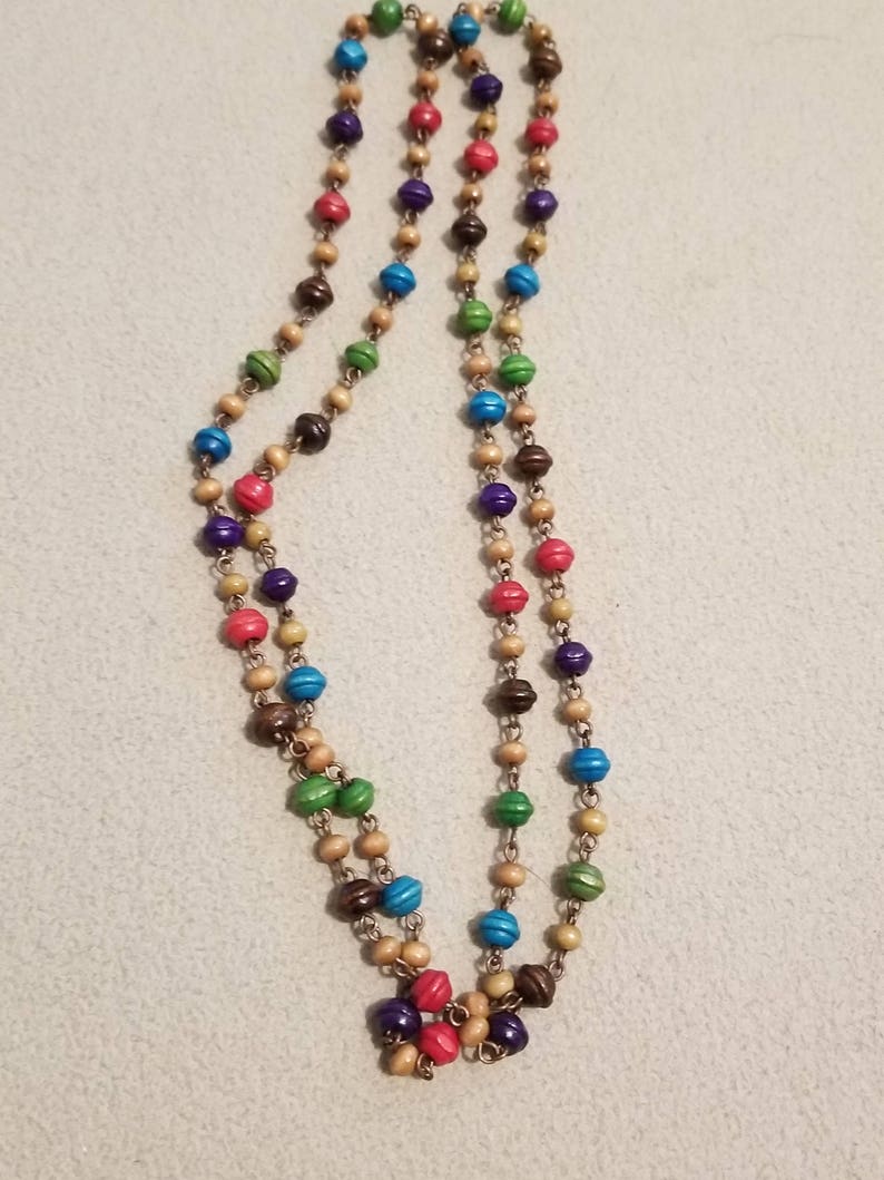 Colorful wooden necklace