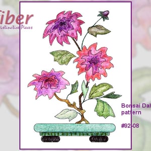 Pattern for Floral Wall Quilt, Bonsai Dahlia - Asian Style Applique Quilt Pattern, Wall Quilt to Frame, Susan R. Dulaney Pattern, 92-08