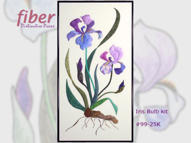 Hand Applique Kit Applique Quilt Kit Iris Quilt Kit Iris Bulb Susan DuLaney Kit Flower Quilt Design Distinctive Pieces Kit Q99-25K