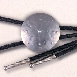 Handmade Gifts for Her Western Boot Embossed Leather Bolo Necklace