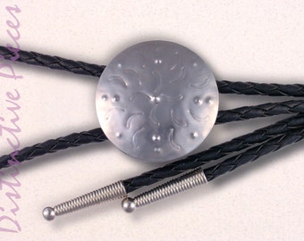 Steel Bolo Tie, Falling Leaves - Men's Black Bolo, SW Bolo Tie, NM Punched Tin Bolo, Western BoloTie for Men, Women's Bolo Tie, BR0038036-4