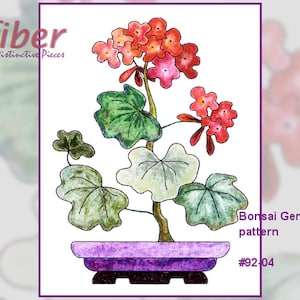 Applique Quilt Block Pattern, Bonsai Geranium - Oriental Design, Applique Pattern, Textile Wall Art, Susan R. DuLaney Pattern, Quilt, 92-04