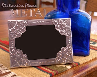 Tinwork Picture Frame, Scalloped Flower - New Mexico Folk Art, (5"x7"), FW0507-L