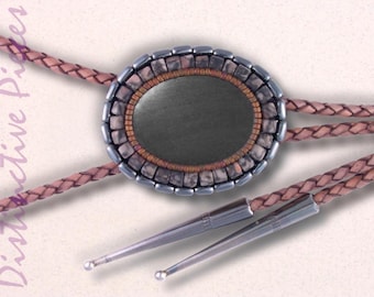 Hematine Fossil Jasper Bolo Tie, - Sterling Silver Tips, Western Style, BO2230076