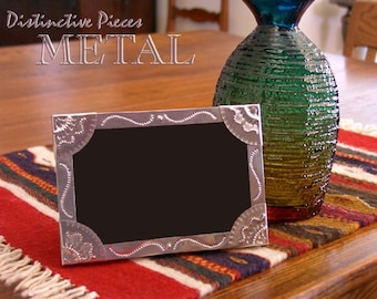 Punched Tin Photo Frame, Small Scrolls - New Mexico 4x6" Folk Art, FW0406-J