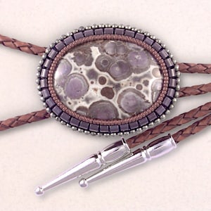 Asteriod Jasper w/Hematine + Pyrite Bolo Tie - Men&#39;s or Women&#39;s Bolo, Western Style Tie, SW Jewelry, Traditional Brown Bolo Tie, BO3040100