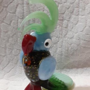 Vintage Colorful Bird Ornament Parrot Figurine
