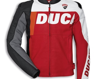 Ducati Speed EVO C2 Men Motorcycle Racing Leather Jacket | CE Armored Biker Jacket