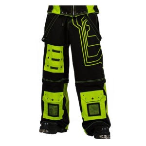 New Mall Cyberpunk Rave Neon Green Gothic Techwear Trousers Pants