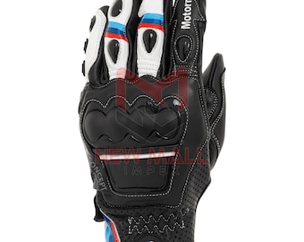 Guanti da moto in pelle BMW Motorrad, nocche rinforzate, M Sport