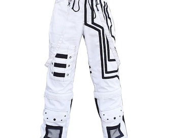 Cyberpunk Cargo Pants: Gothic Techwear Baggy Trousers with Straps