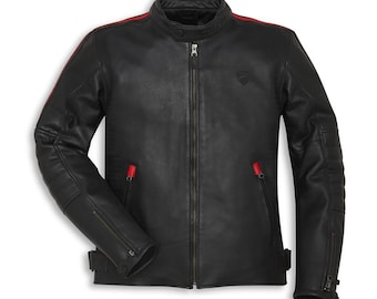 Ducati perforierte Motorradjacke aus Rindsleder | CE Gepanzert