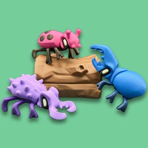 BlobLab Modular 3D Printed Beetle – Custom Color Bug Collectible, Science Party Favor & Desk Toy
