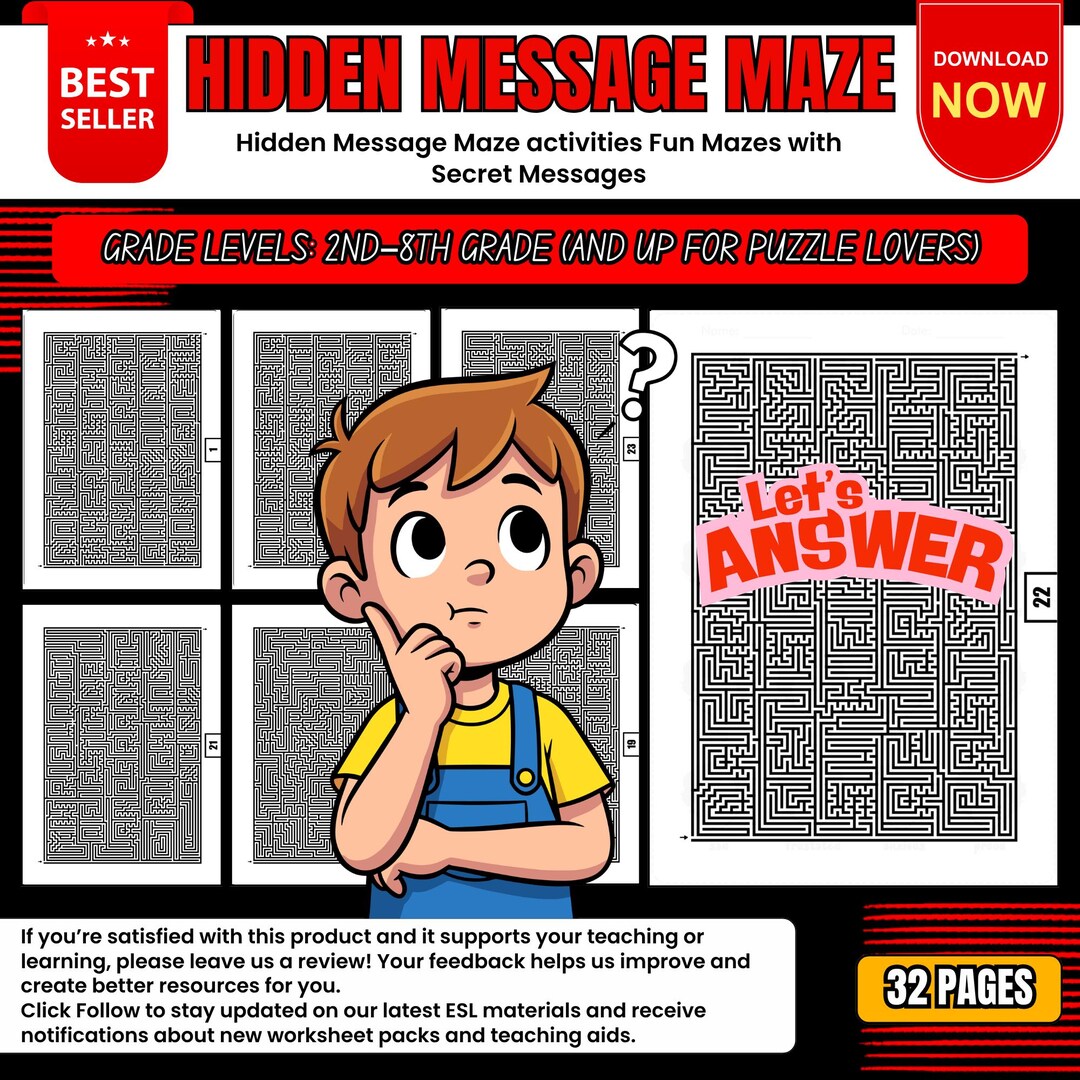 Hidden Message Maze Activities Fun Mazes With Secret Messages Printable ...