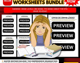 Werkbladen met zinsstructuur: grammaticales van de 3e tot en met de 4e klas (pdf)