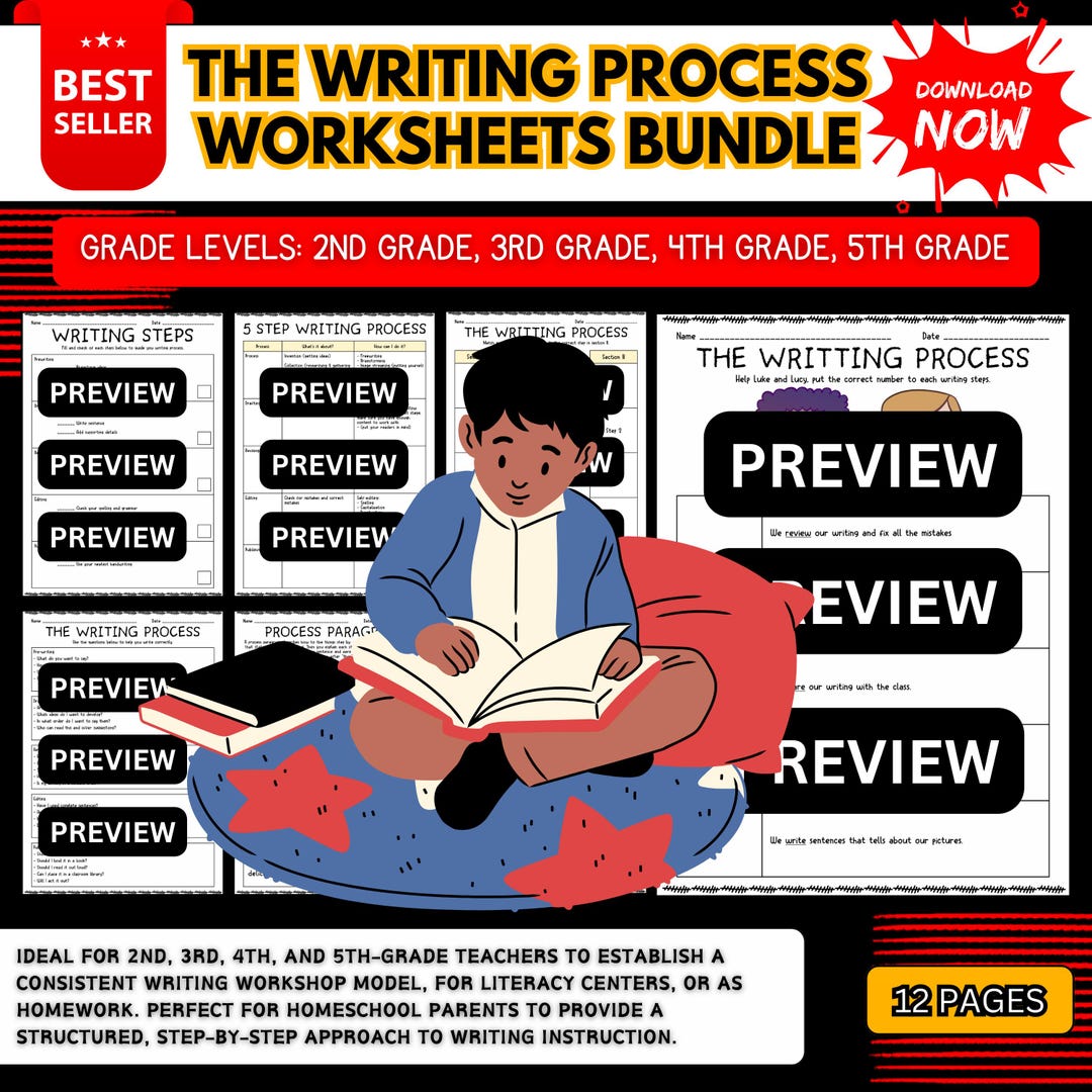 The Writing Process Worksheets Bundle - Step-by-step Guides From ...