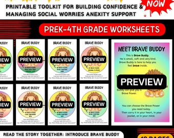 Anxiety Toolkit for Kids: Social Skills, Coping Cards, Calming Exercises (PDF Download)