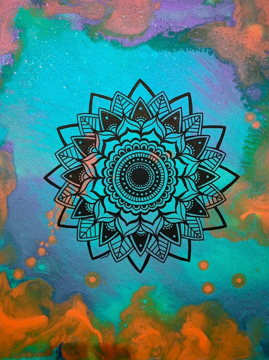 Mandala painting on glass Yoga art Handmade Boho Decor Zen Wall Art  Zentangle