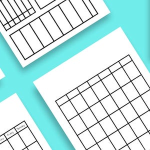 May include: A collection of blank printable calendars in different formats, set against a light blue backdrop. The calendars are white with black grid lines and text. The words "Blank Printable Calendars" are also visible.