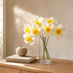Bouquet di narcisi artificiali – Bouquet di narcisi finti per decorazioni di matrimoni in casa