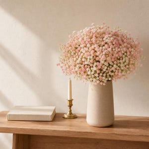 Ramo de gypsophila artificial – Flores artificiales de paniculata para bodas, novias y decoración del hogar.