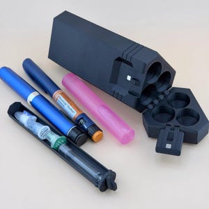 TechPod3 Travel Case - 3 Slot Organizer for Insulin Pens, Peptide Pens, Needle Tips or Ice Packs