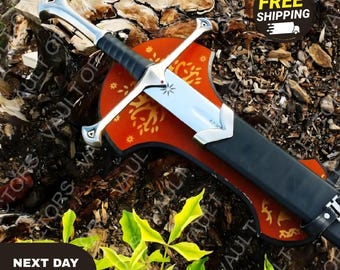 Handmade Anduril Sword, King Aragorn Lord of the Ring Strider Sword, Decorative Prop, Flame of the West Narsil Gift For Him, Gift For Men