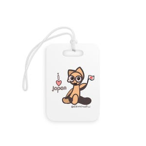 Cute I Love Japan Cat Luggage Tags, Travel Accessories for Cat Lovers, Ideal for Gifts, Backpack Tags, Vacation Must-Haves, Japan Culture