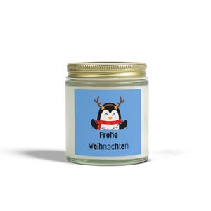 German Frohe Weihnachten Festive Scented Candles, Holiday Gift, German Teacher Gift, Reusable Glass Jar, Christmas Decor, Frohe Weihnachten