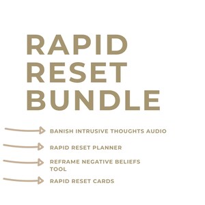BUNDLE NLP Mindset Reset – Conquer Intrusive Thoughts Audio mp3, Affirmation Cards, Reset Planner & Reframe Negative Beliefs Printable PDFs