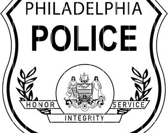 philadelphia police patch vector file cnc laser cutting, wood, metal engraving, Cricut file, cnc router file