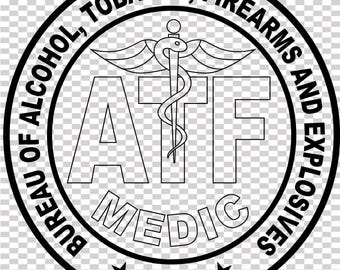 Plik wektorowy naszywki Biura Tytoniu, Broni Palnej i Materiałów Wybuchowych, cięcie laserowe CNC, grawerowanie drewna, metalu, plik Cricut, plik routera CNC