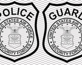 United States Air Force Security Forces Police and guard Patch vector file cnc laser cutting, wood, metal engraving, Cricut file, cnc router
