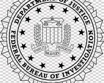 US Department Of Justice federal bureau of investigation badge vector file cnc laser cutting, wood, metal engraving, Cricut file,