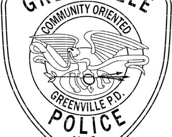 greenville community oriented police patch vector file cnc laser cutting, wood, metal engraving, Cricut file, cnc router file