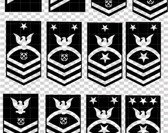 us navy rank patch vector file cnc laser cutting, wood, metal engraving, Cricut file, cnc router file
